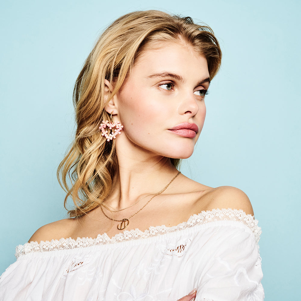 Alphabet Hoop Pendant Necklace (Small) - Gold Vermeil