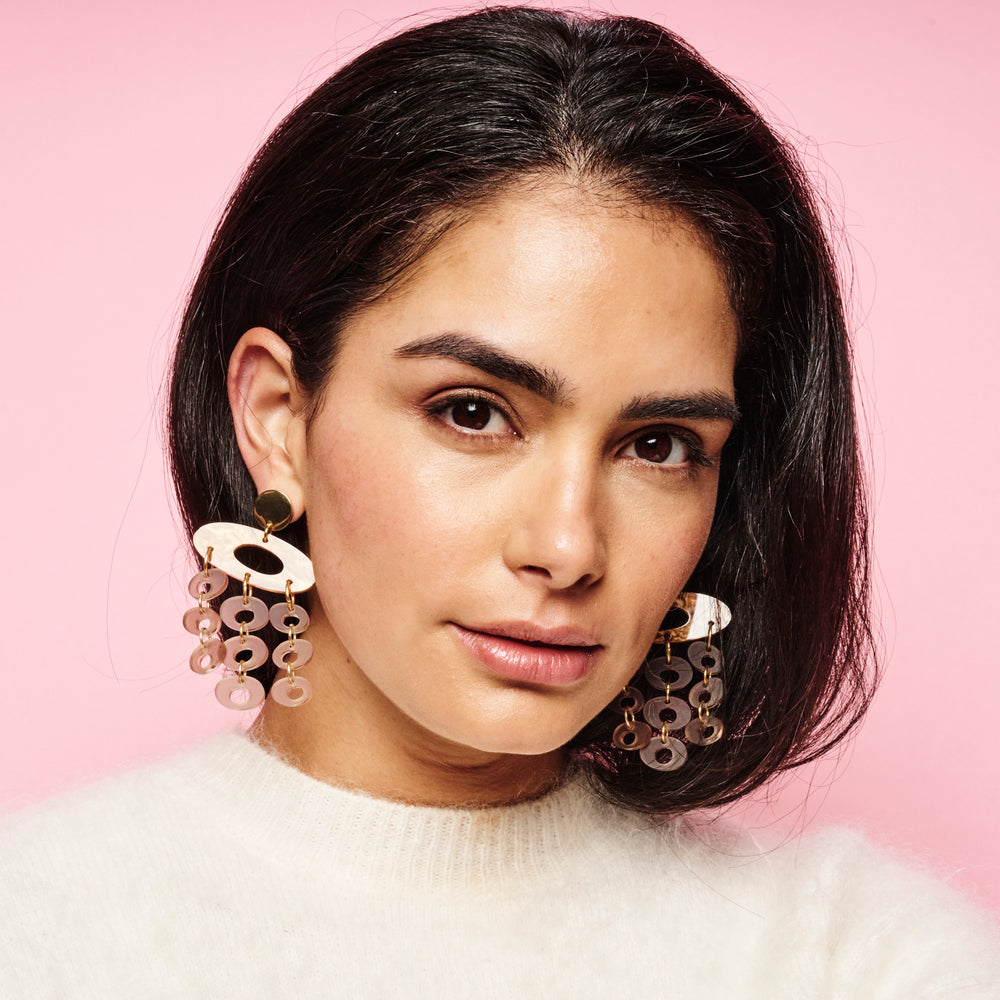 Hepworth Chandelier Earrings - Mocha & Champagne