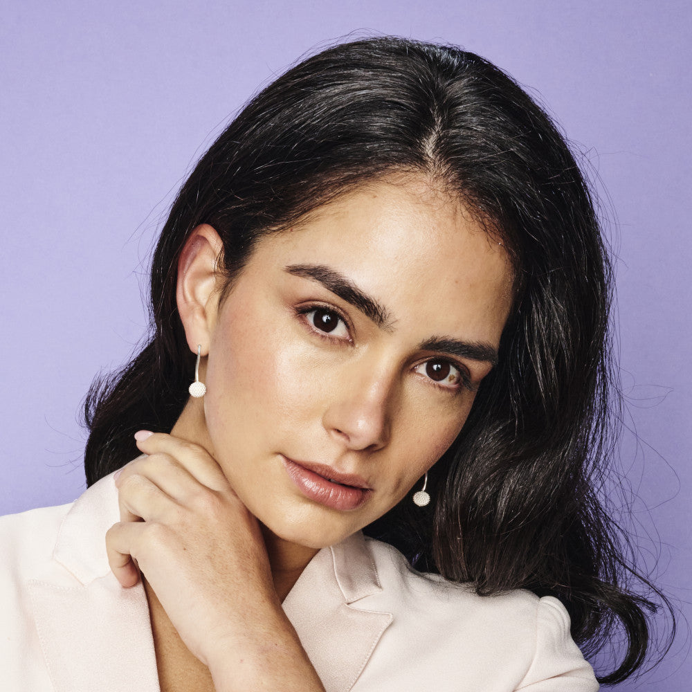 Pom Pom Drop Earrings - Sterling Silver