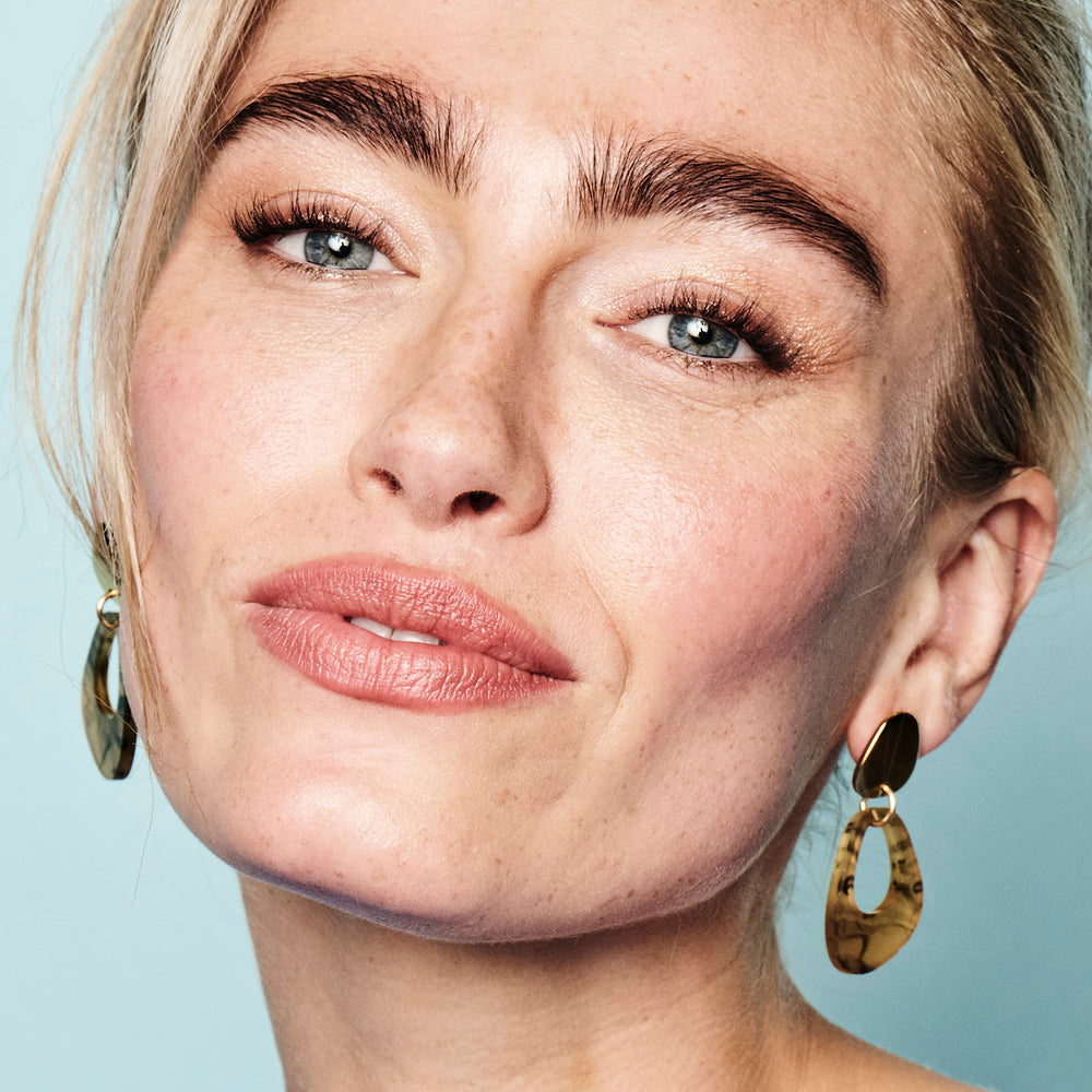 Pebble Drop Earrings - White Tortoiseshell