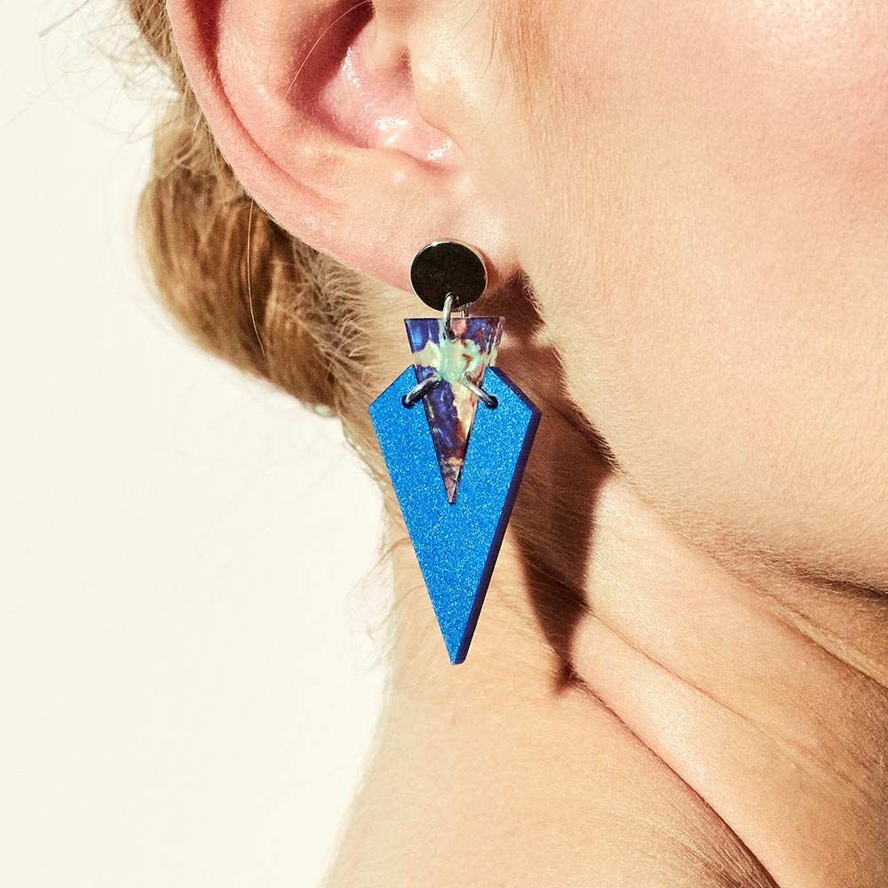 Art Deco Droplets - Royal Blue & Blue Splatter