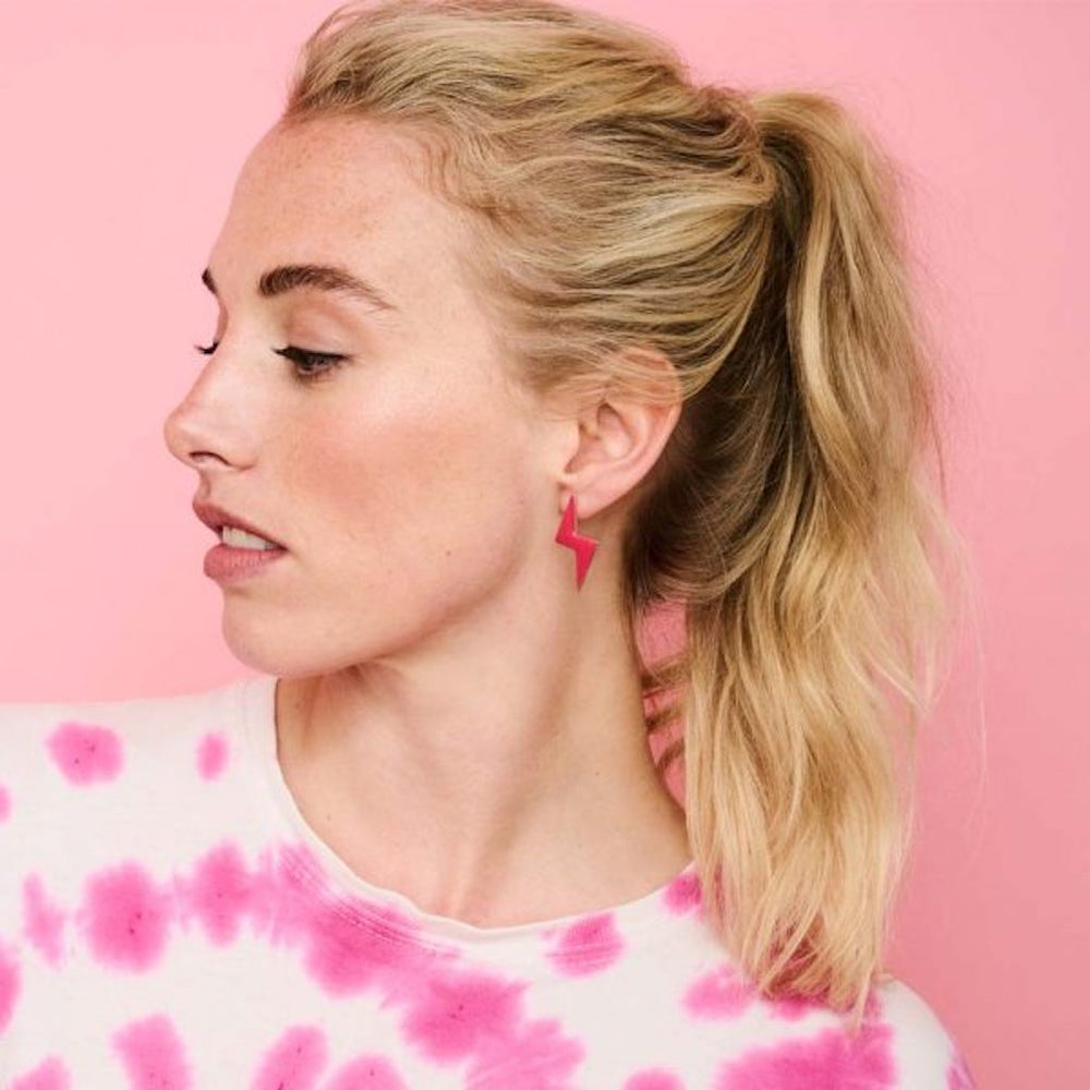 Bolts - Sterling Silver & Pink Enamel