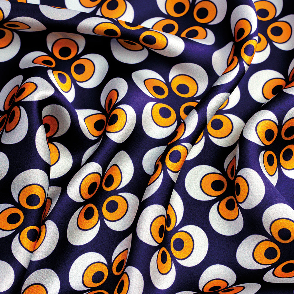 By Moonlights Skinny Silk Scarf- Navy