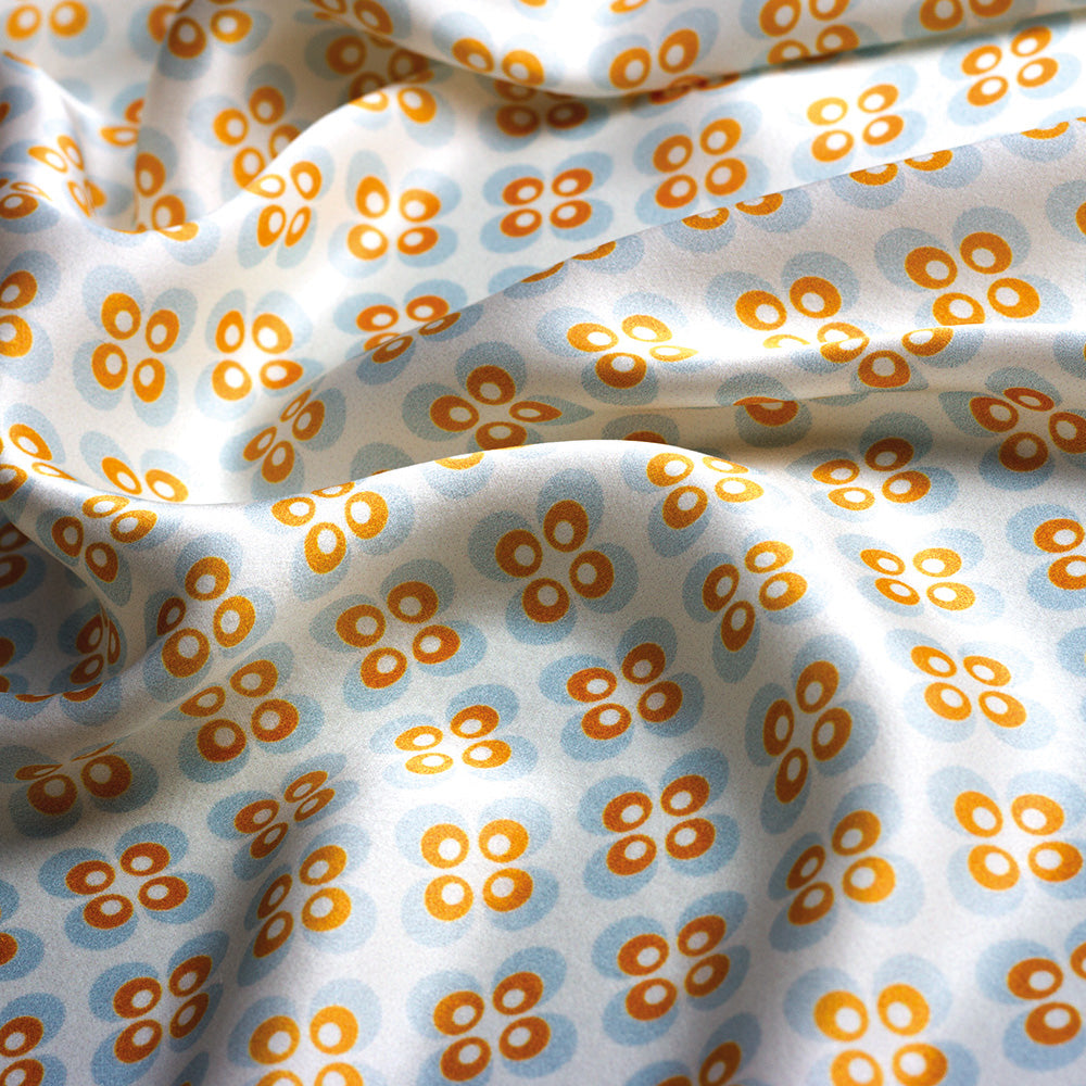 By Moonlights Skinny Silk Scarf- Arctic and Mandarin