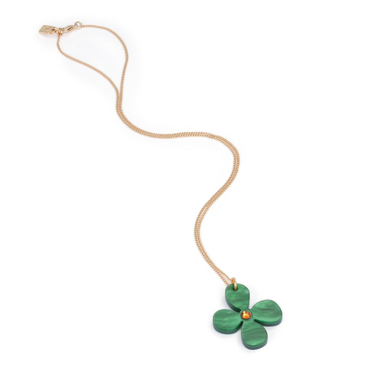 Daisy Pendant Necklace - Grass Green