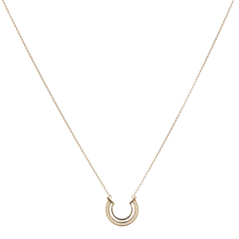 Double Hoop Necklace - Gold Vermeil & Cubic Zirconia
