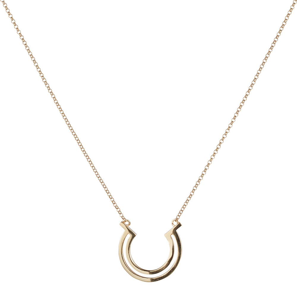 Double Hoop Necklace - Gold Vermeil