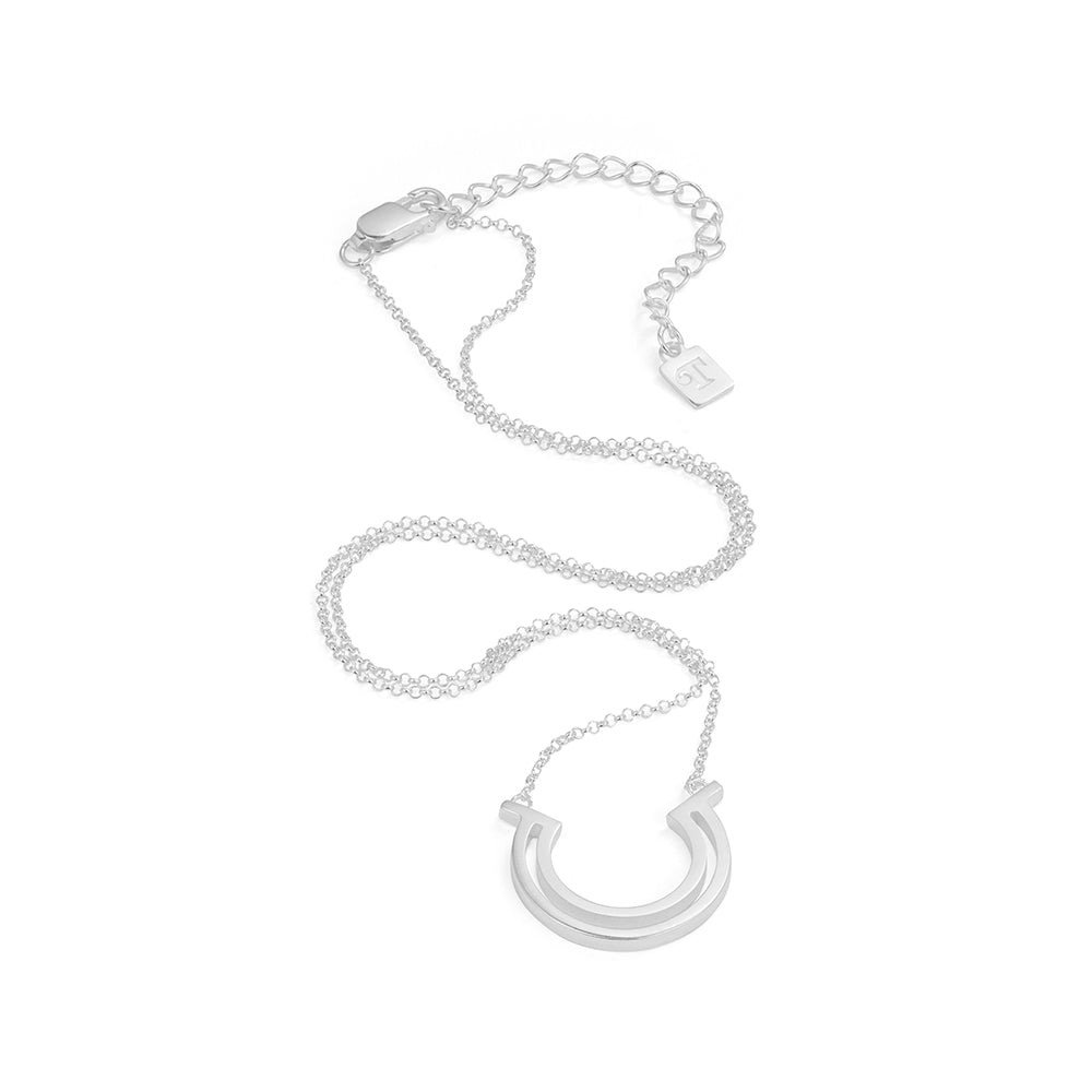 Double Hoop Necklace - Sterling Silver