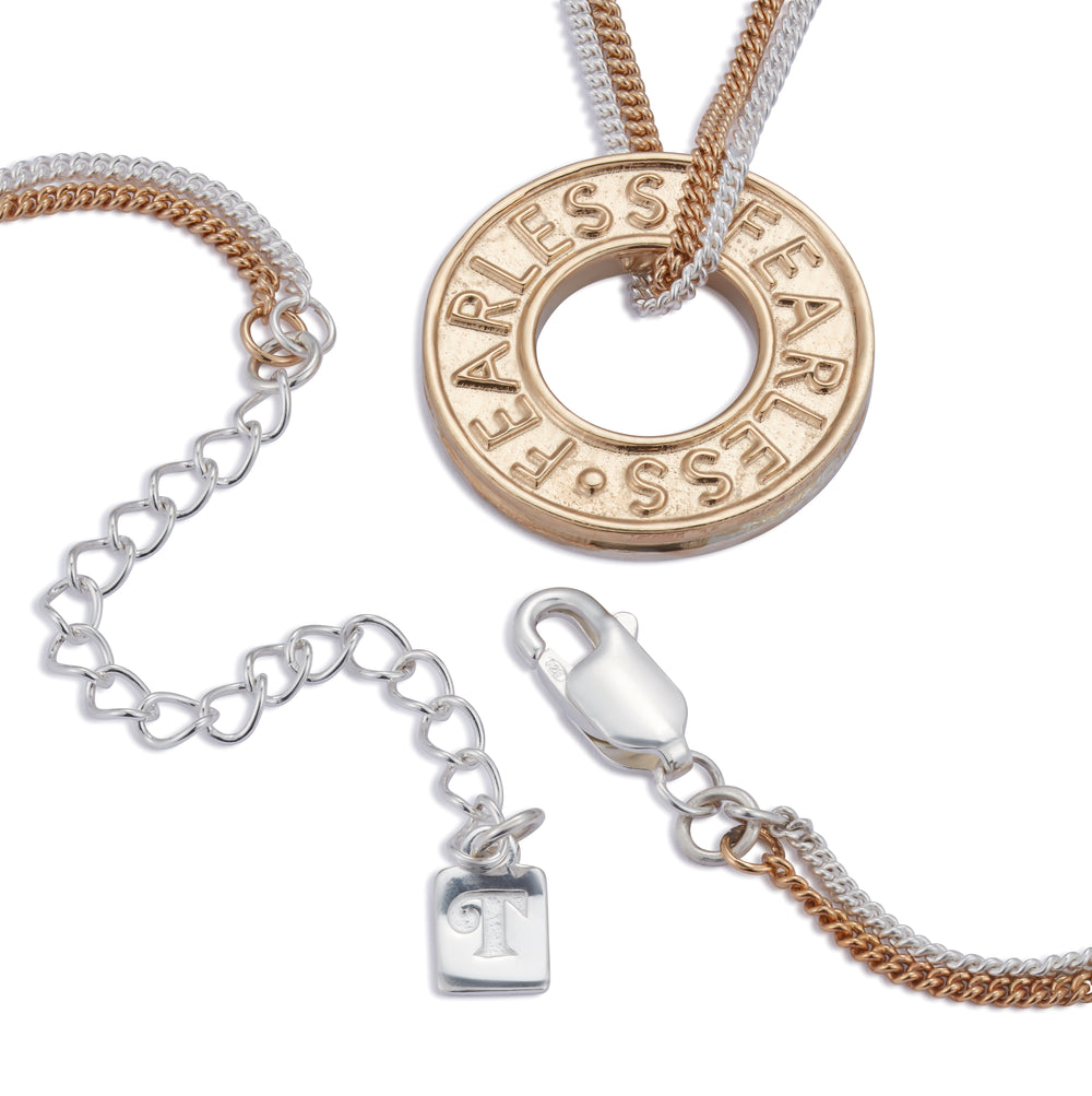 Fearless Pendant - Gold Vermeil & Sterling Silver