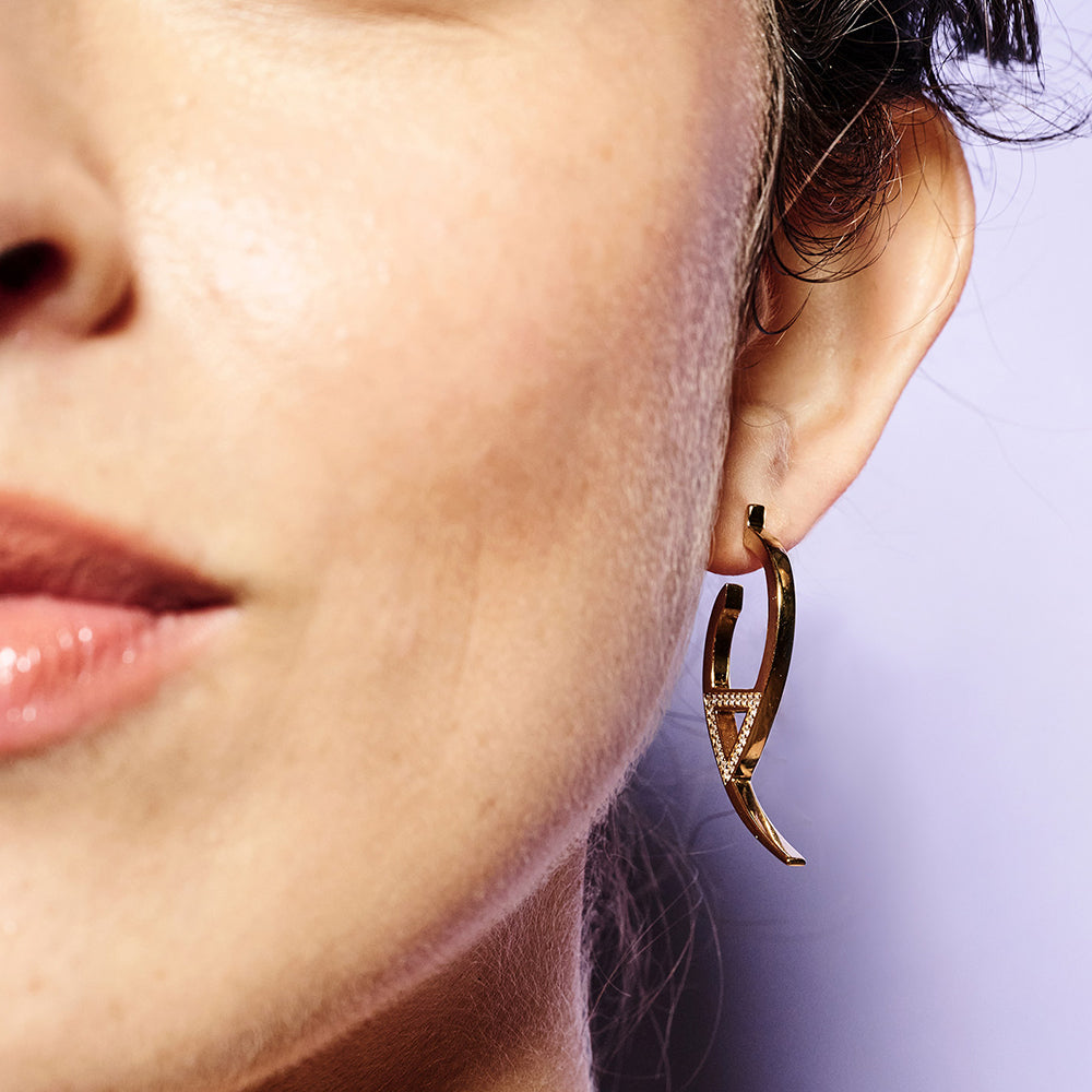 Flick Earrings - Gold Vermeil & Cubic Zirconia