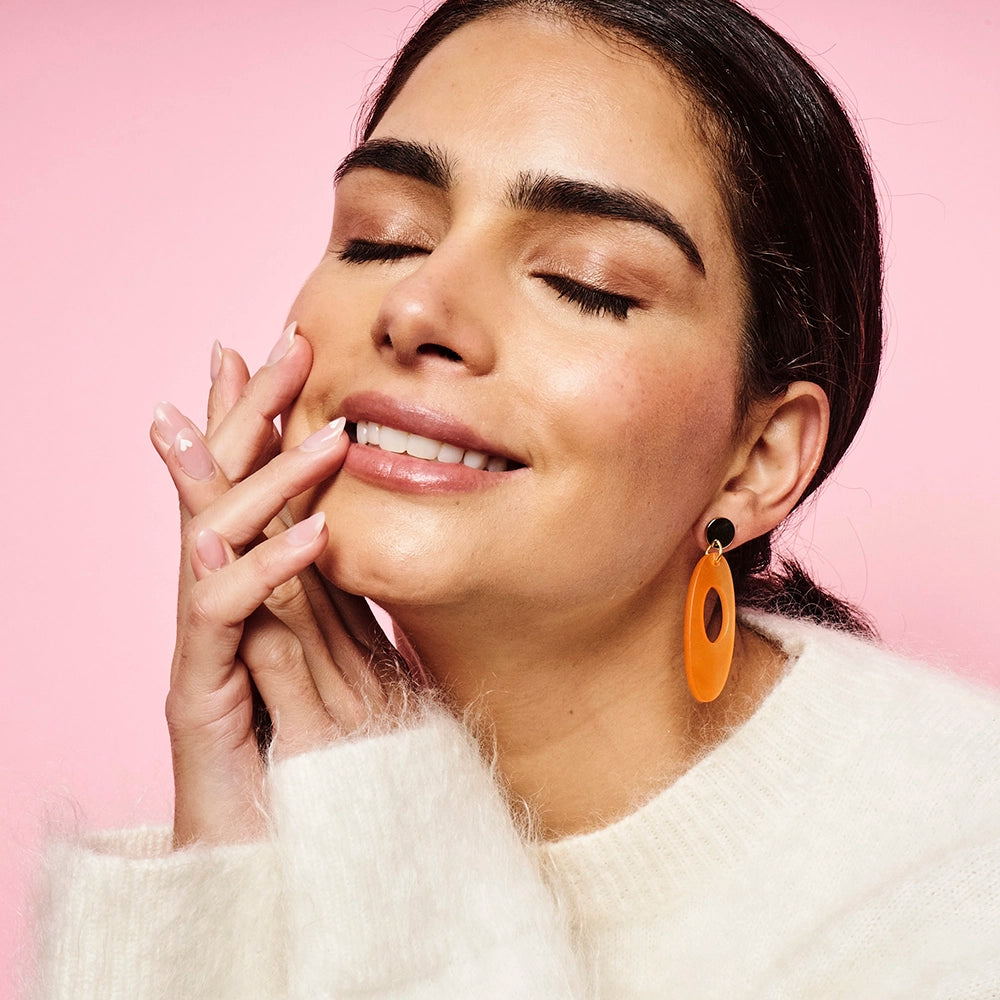 Hepworth Earrings - Orange Pearl