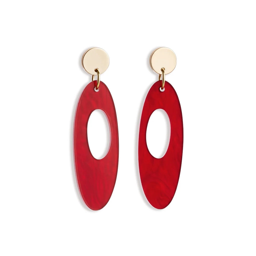 Hepworth Earrings - Berry Red Pearl