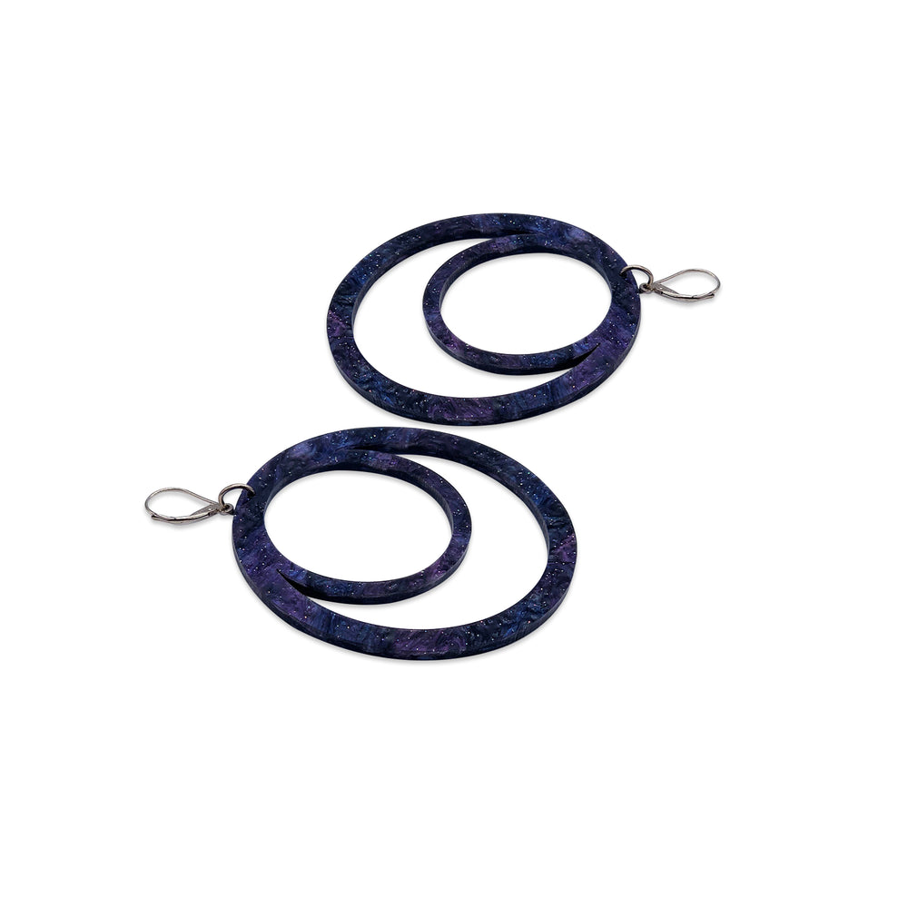 LBD Hoops - Purple Smoking Glitter