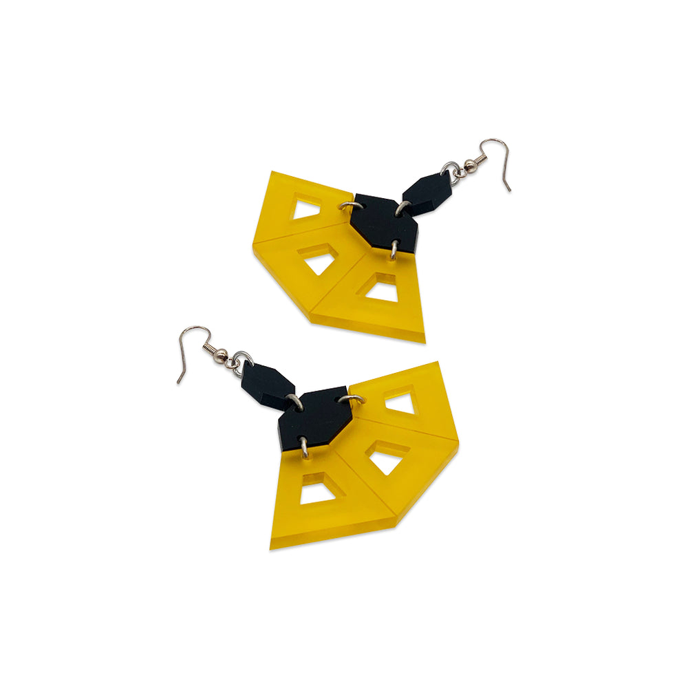 Flamenco Earrings - Yellow & Black