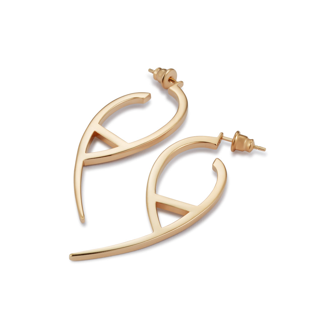 Flick Earrings Large - Gold Vermeil