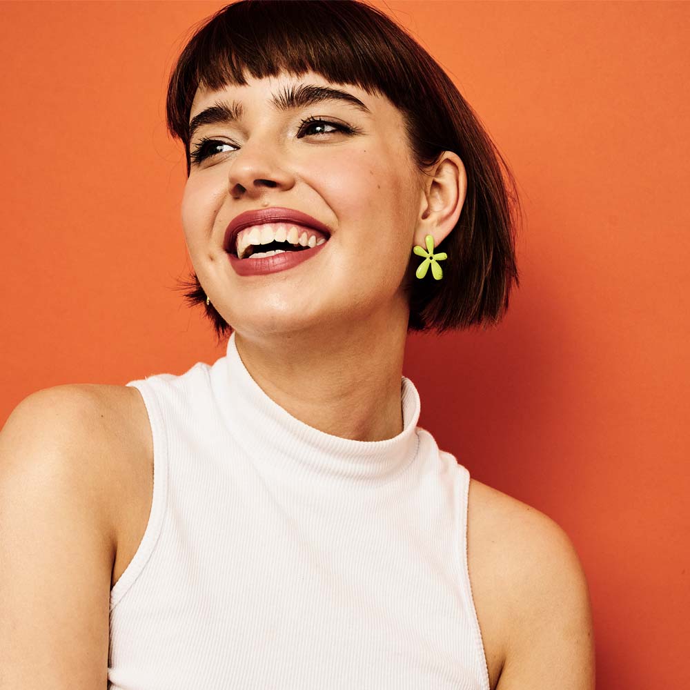 Farrahs - Sterling Silver and Lime Green Enamel