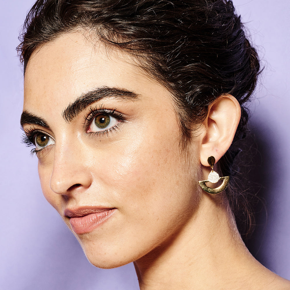 Mini Fan Earrings - Gold Vermeil