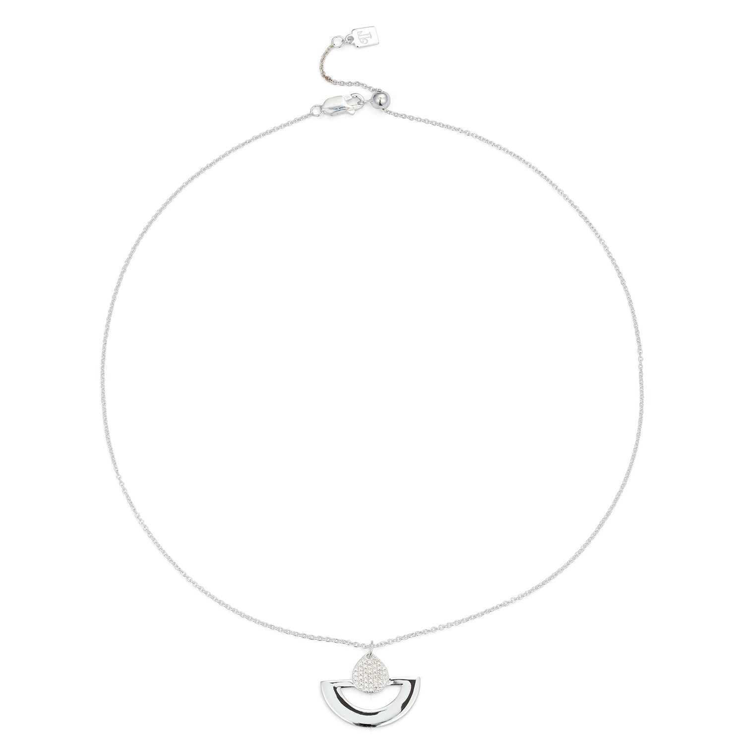 Mini Fan Pendant Necklace - Sterling Silver