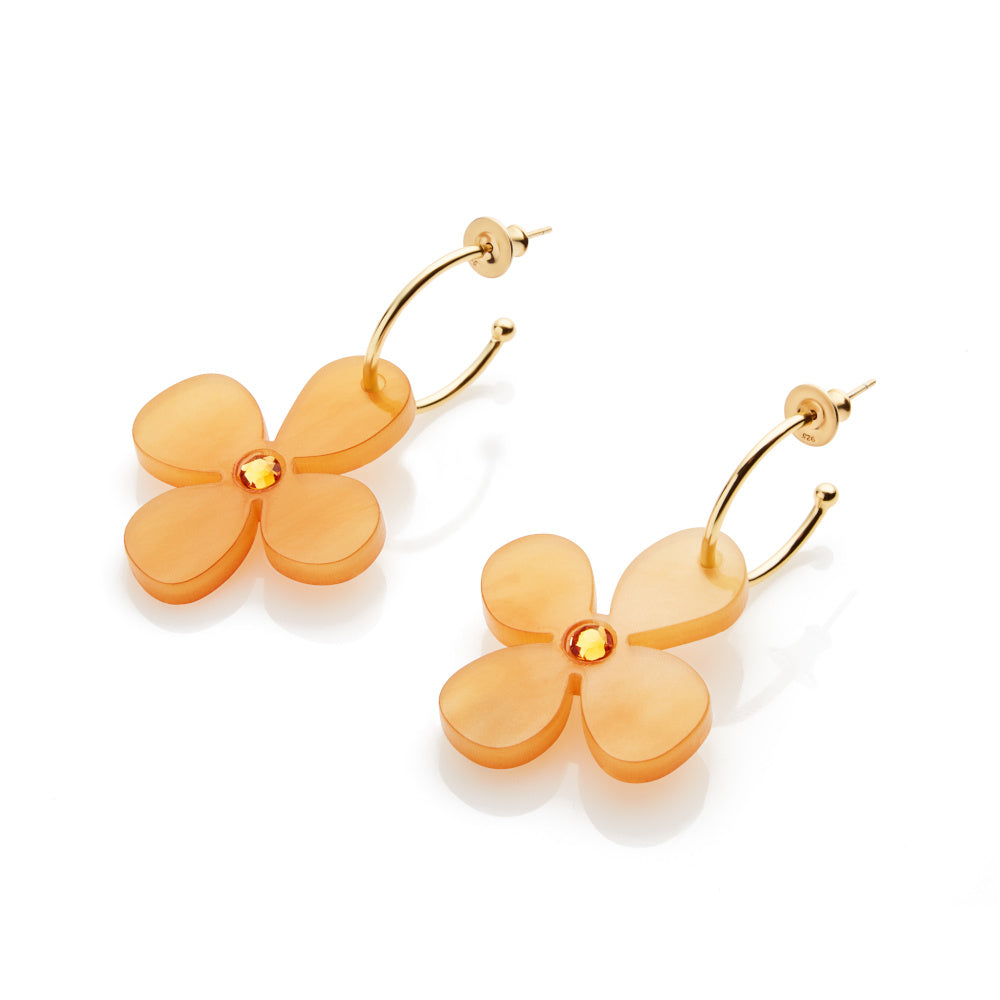 Daisy Hoop Earrings - Mica