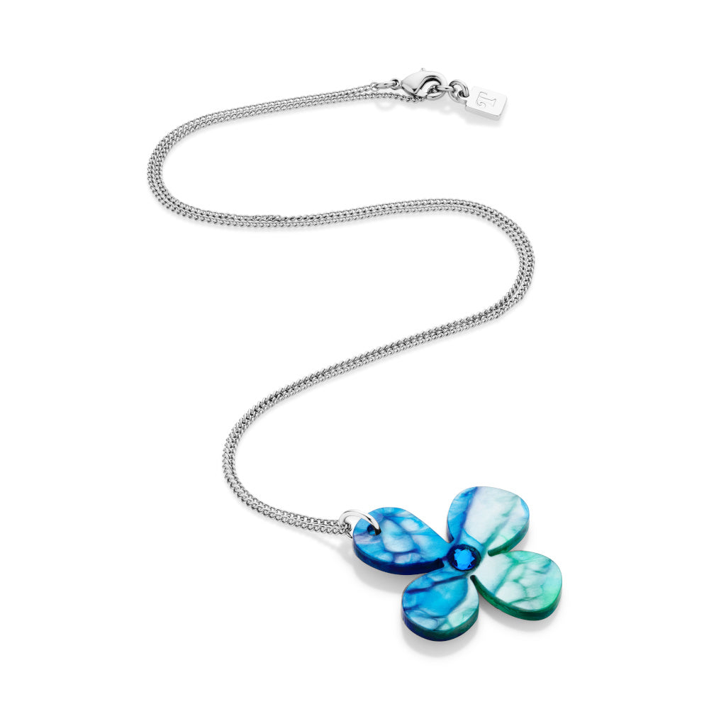 Daisy Pendant Necklace - Blue Lava