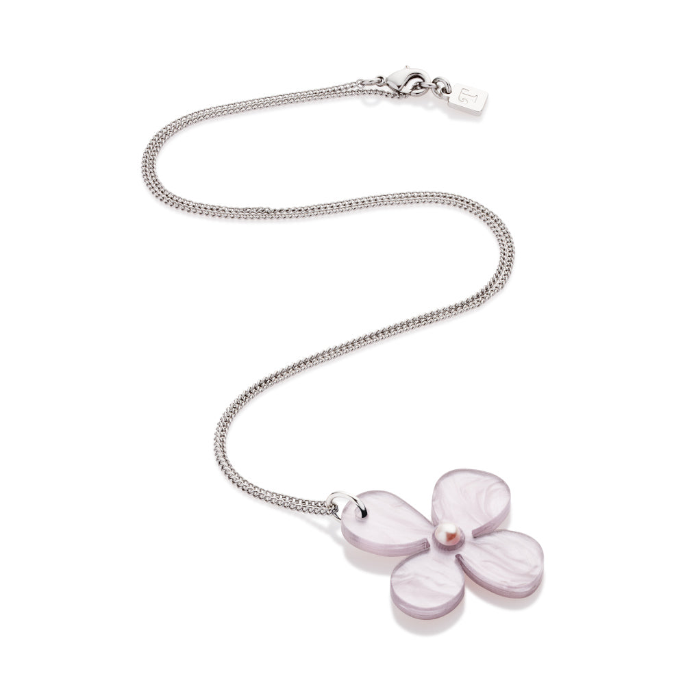 Daisy Pendant Necklace - Mauve Pearl