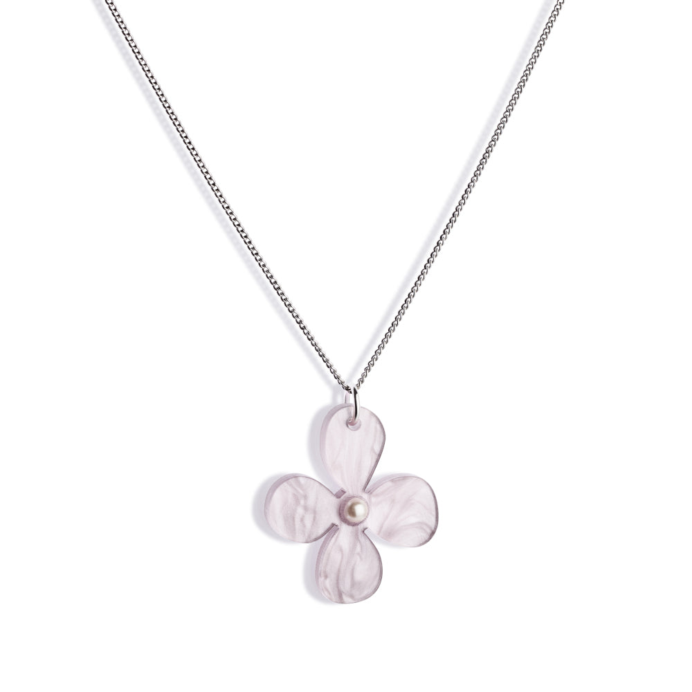 Daisy Pendant Necklace - Mauve Pearl
