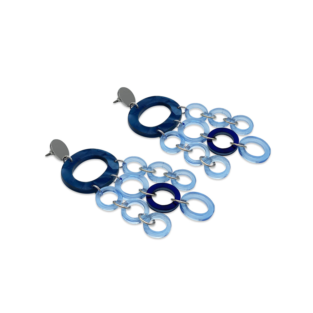 Oh What A Night Chandelier Earrings - Blue Mix
