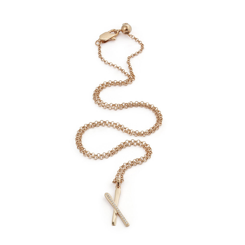 Snow Kiss Pendant Necklace - Gold Vermeil & Cubic Zirconia