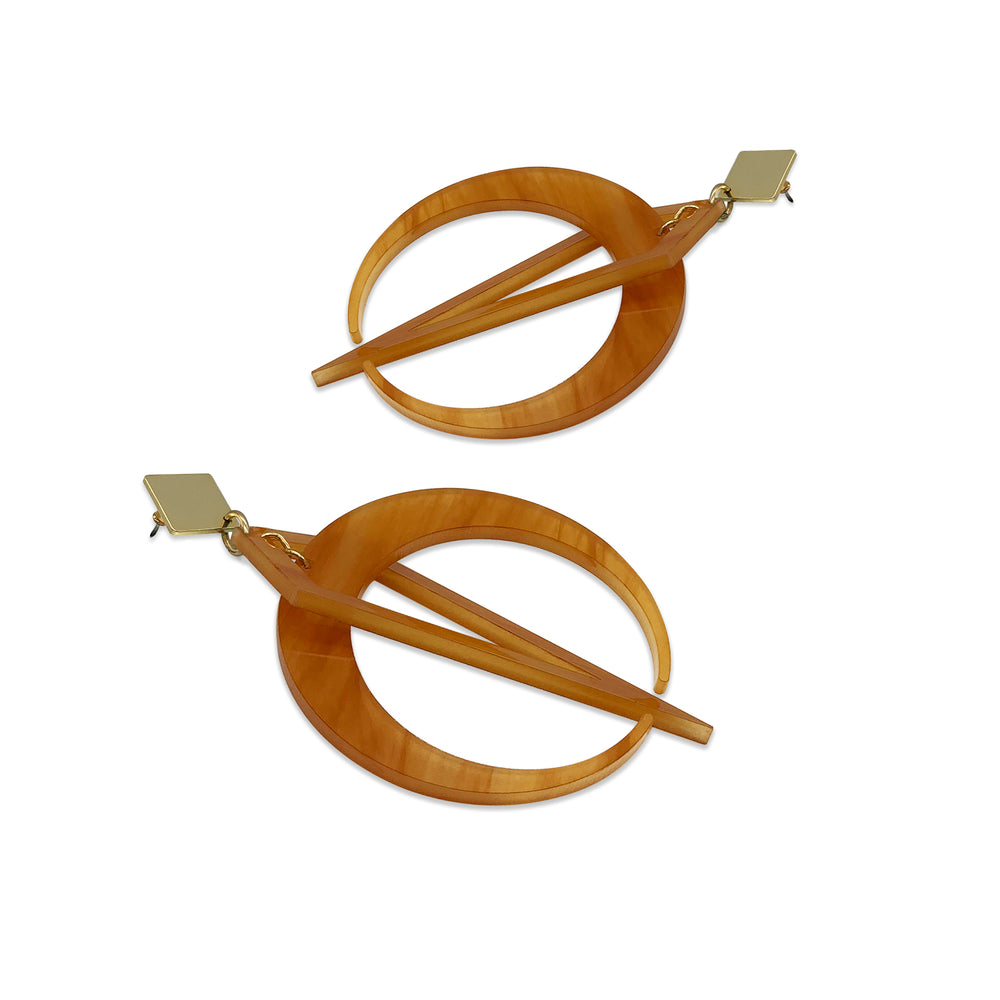 Statement Crescent Hoops - Mica