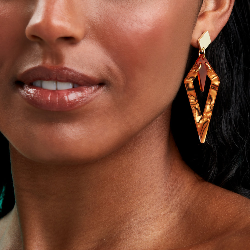 Arrowhead Earrings - Tiger Shell