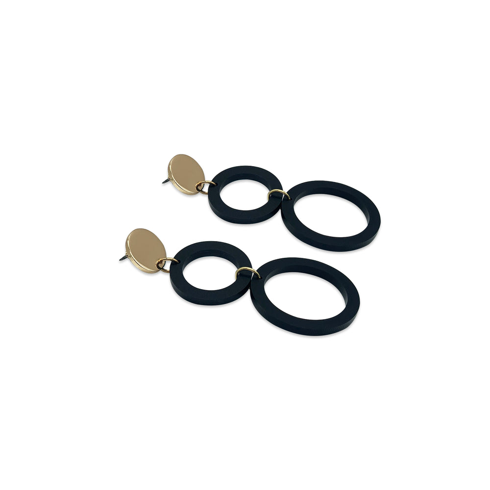 The Eighties Circle Earrings - Black