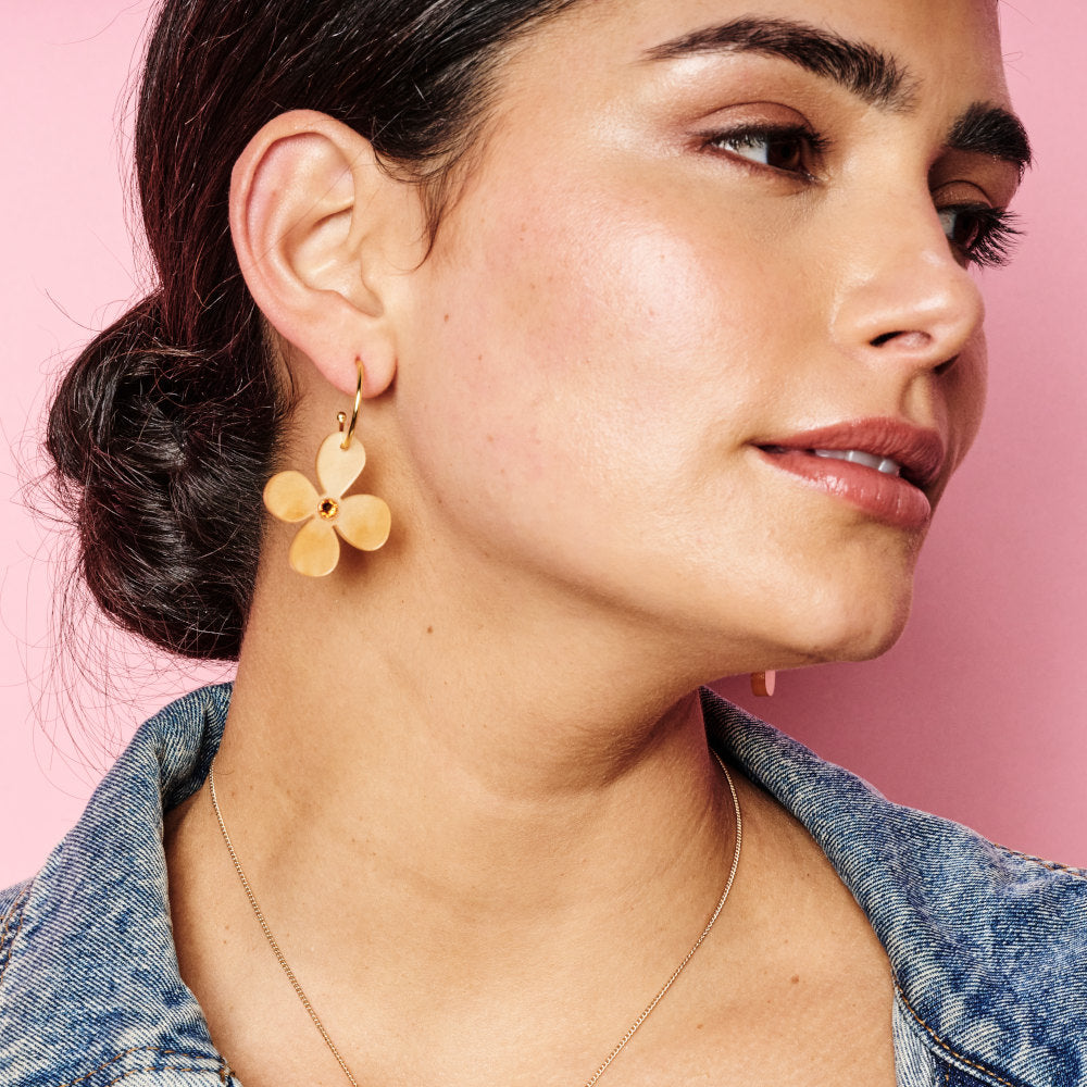 Daisy Hoop Earrings - Mica