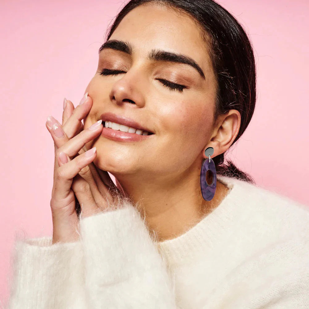 Hepworth Earrings - Amethyst Pearl