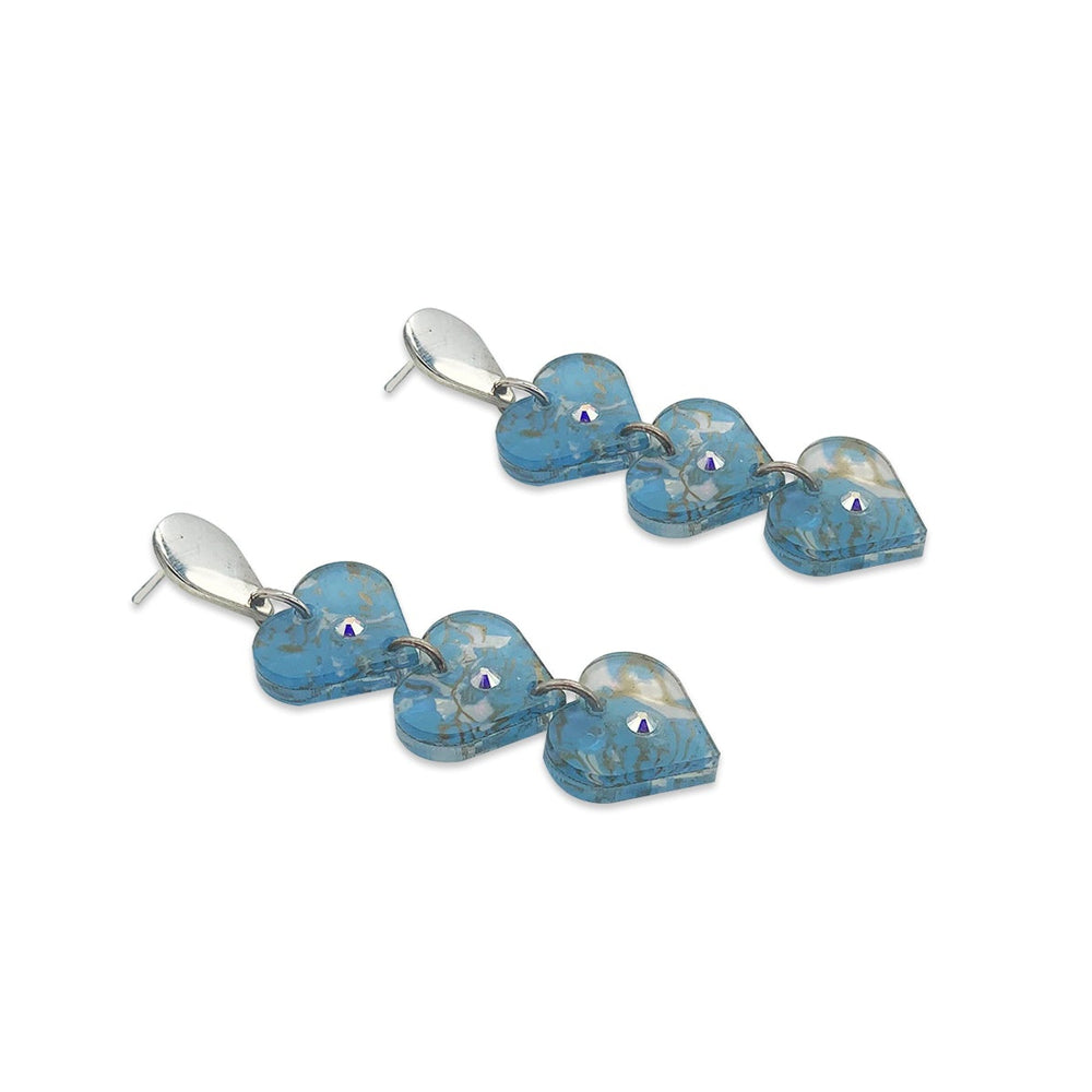 Crystal Heart Drops - Blue Shell