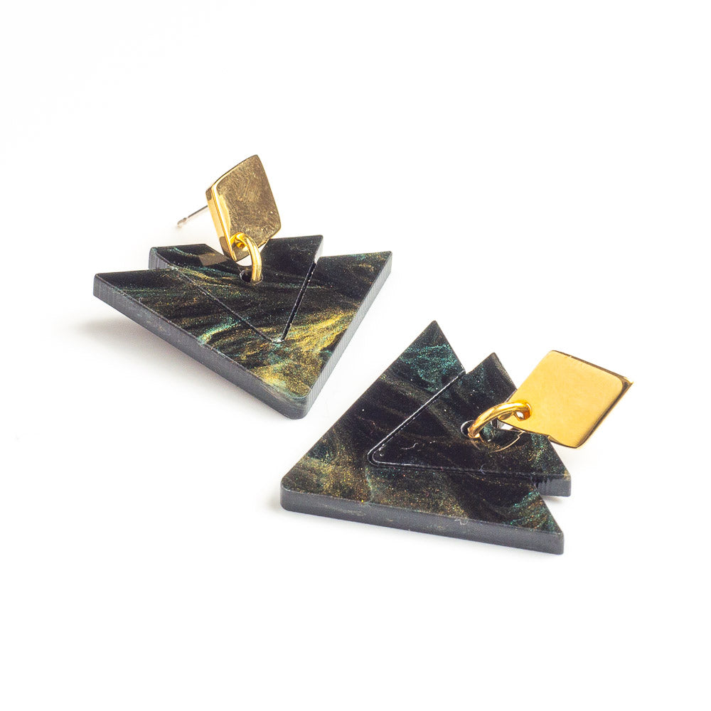 Toolally Earrings Arrow Drops Inky Teal