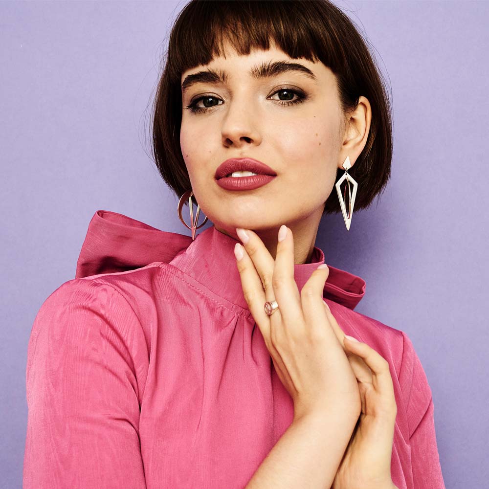 Toolally Earrings Crescent Hoops Silver