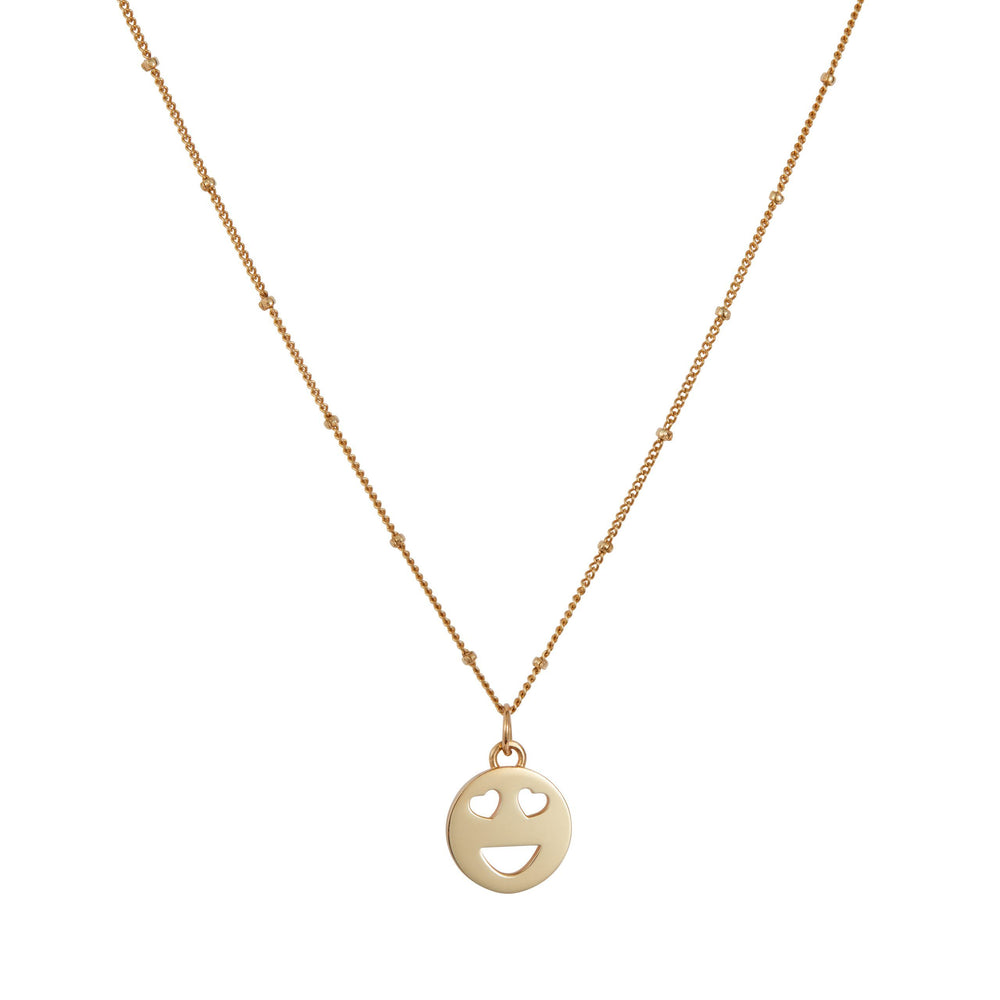 Heart eyes emoji necklace made of gold vermeil