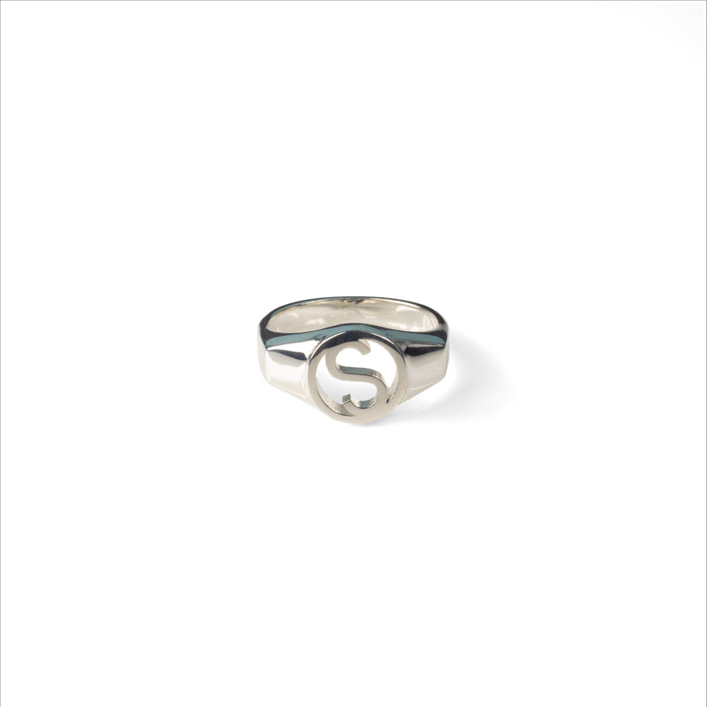 Alphabet Signet Ring - Sterling Silver