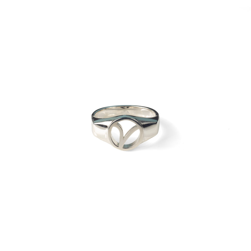 Alphabet Signet Ring - Sterling Silver