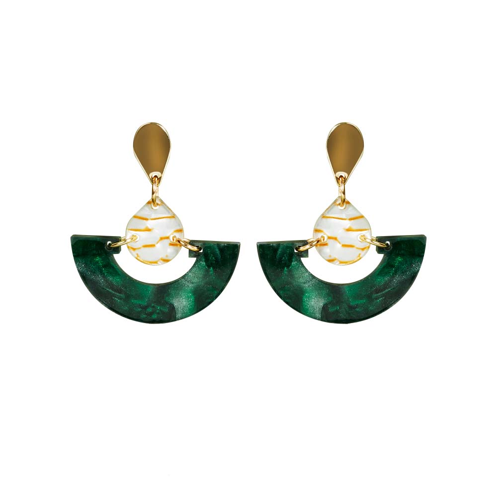 Toolally Earrings - Art Deco - Art Deco Chandeliers - Emerald Pearl