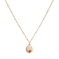 Tongue emoji necklace made of gold vermeil with pink enamel