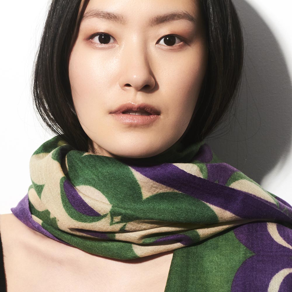 Toolally_Crescent_Orbs_Scarf_Green_Purple_Lifestyle_1