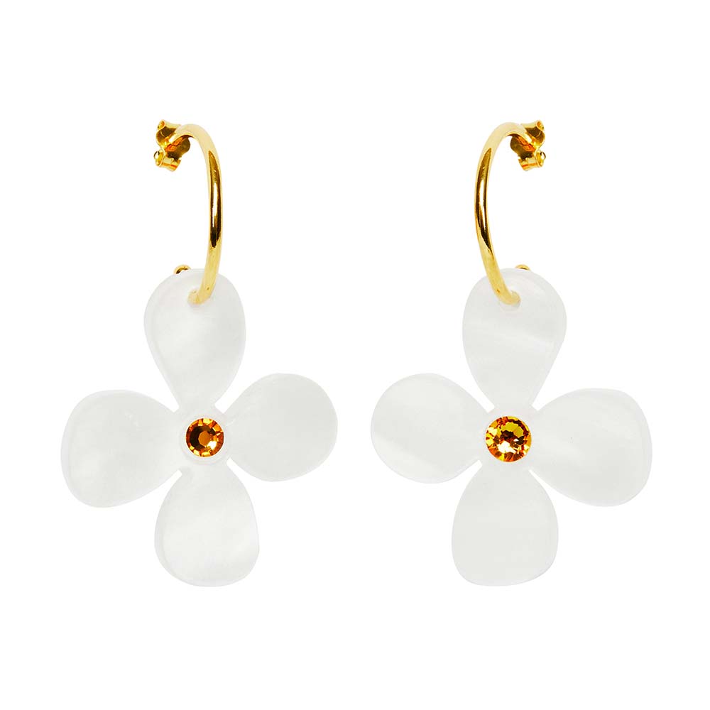 Summer white hoop earrings new arrivals