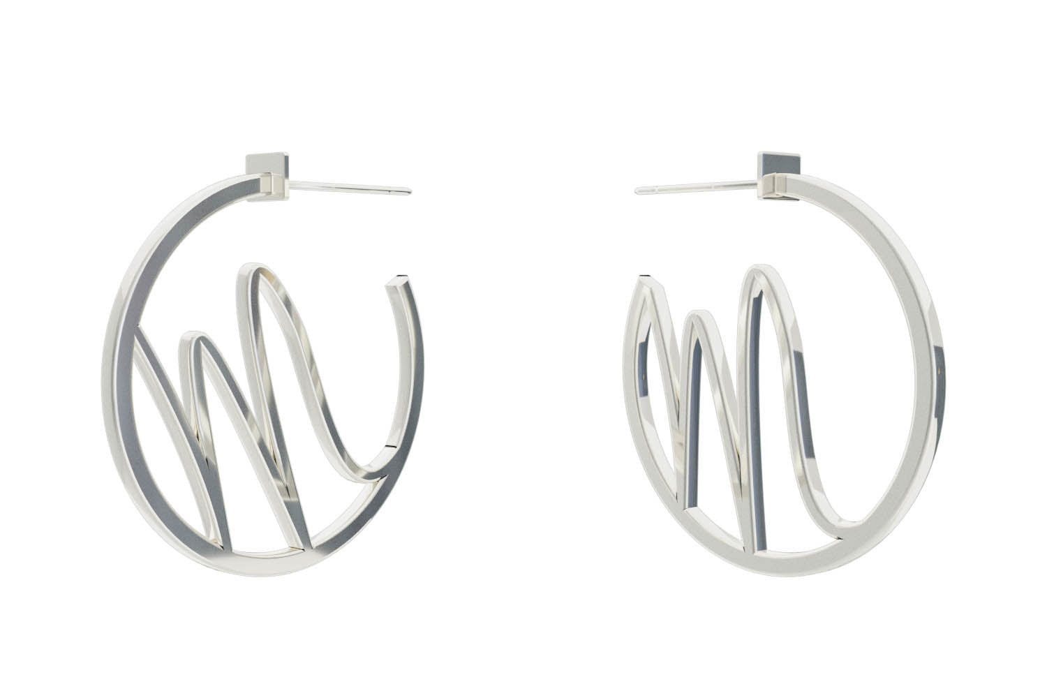Small Alphabet Hoops - Silver