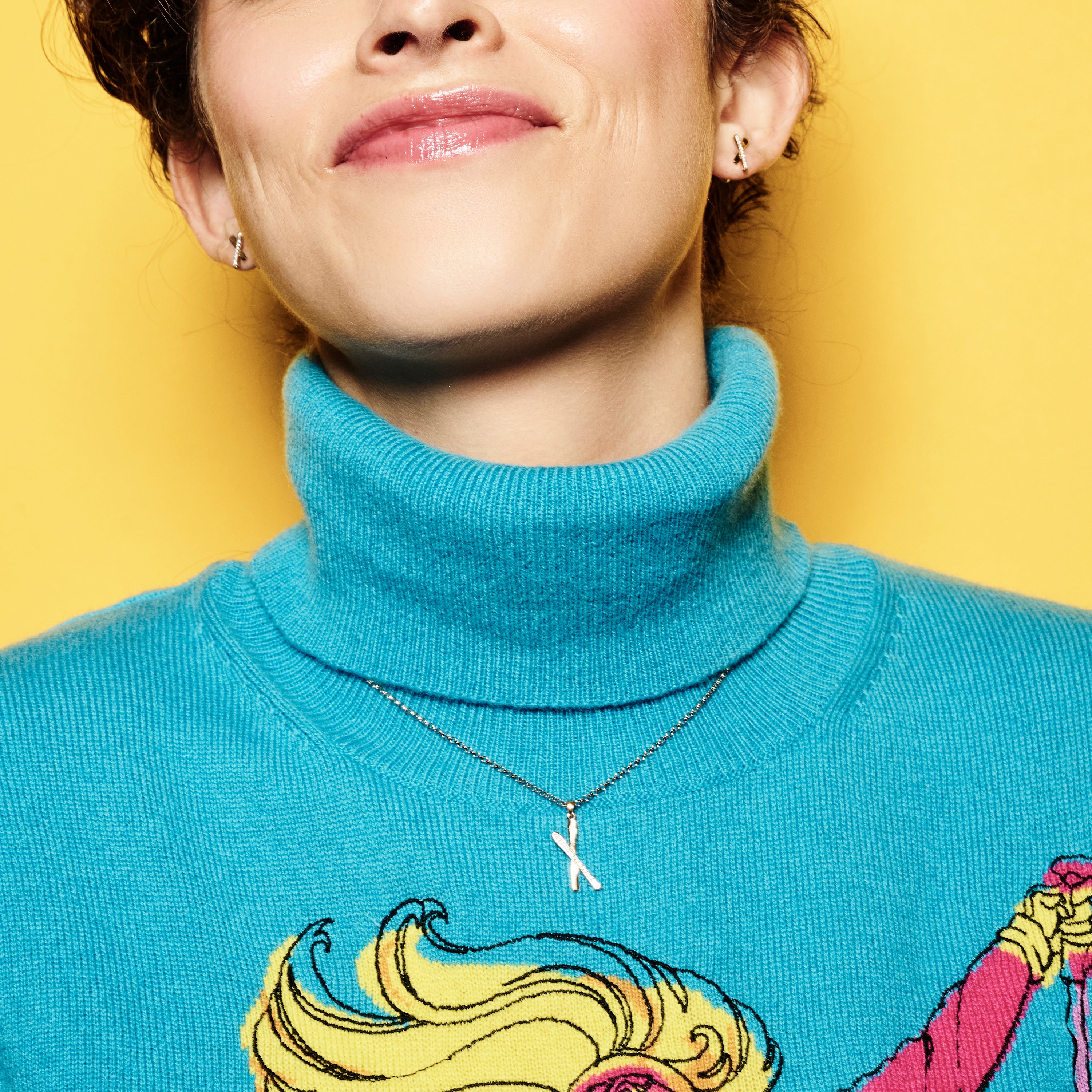 Snow Kiss Pendant Necklace - Sterling Silver & Cubic Zirconia