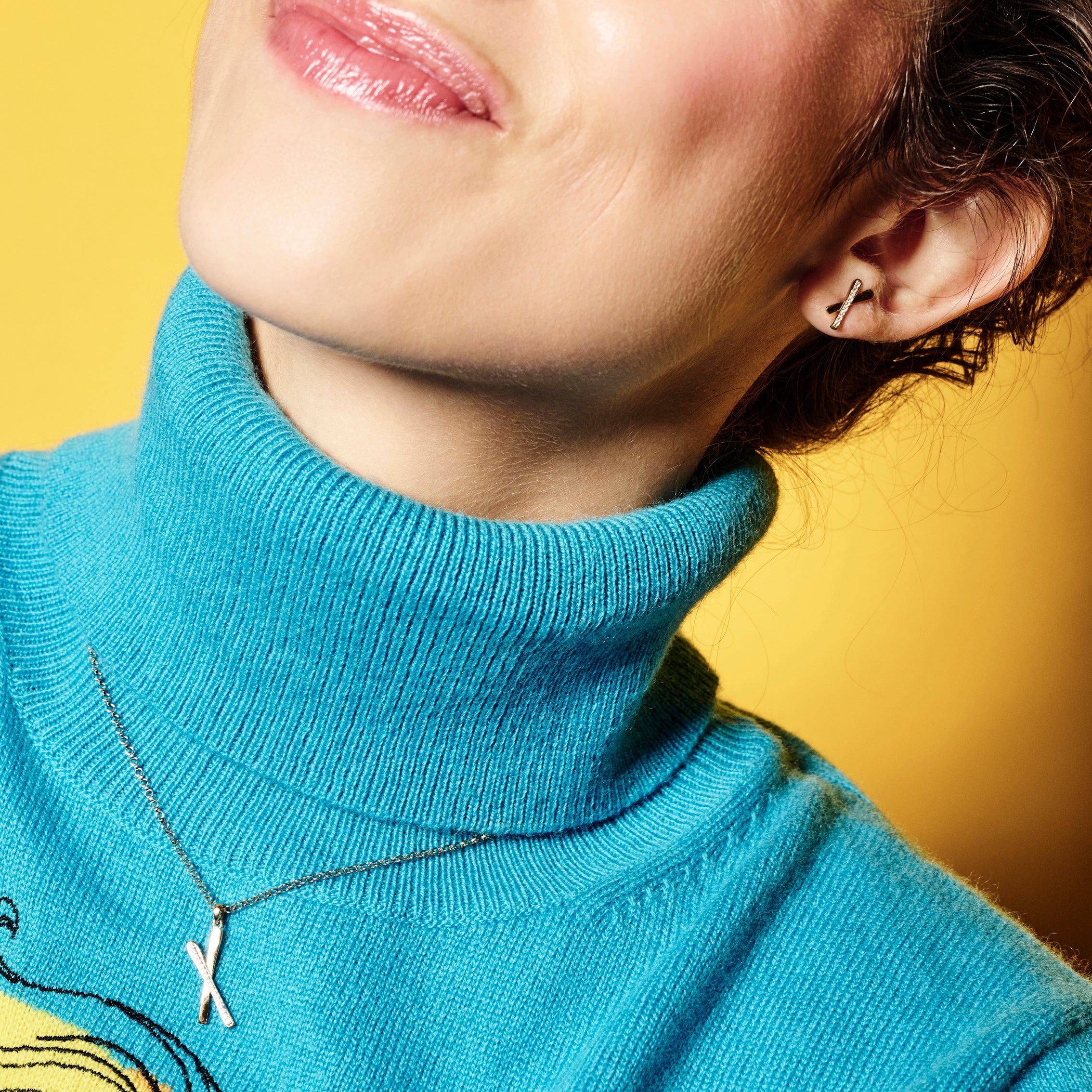 Snow Kiss Pendant Necklace - Gold Vermeil & Cubic Zirconia