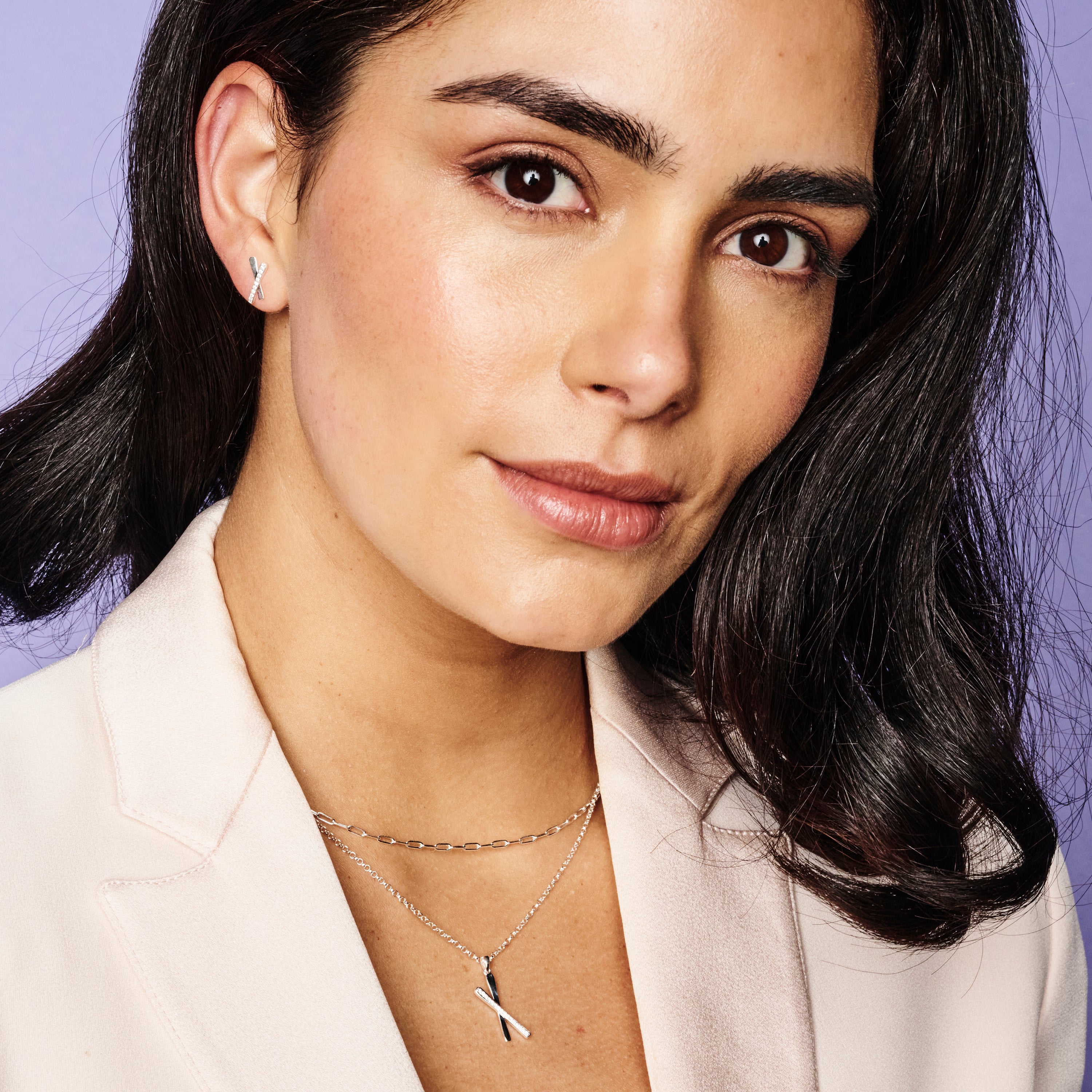 Snow Kiss Pendant Necklace - Sterling Silver