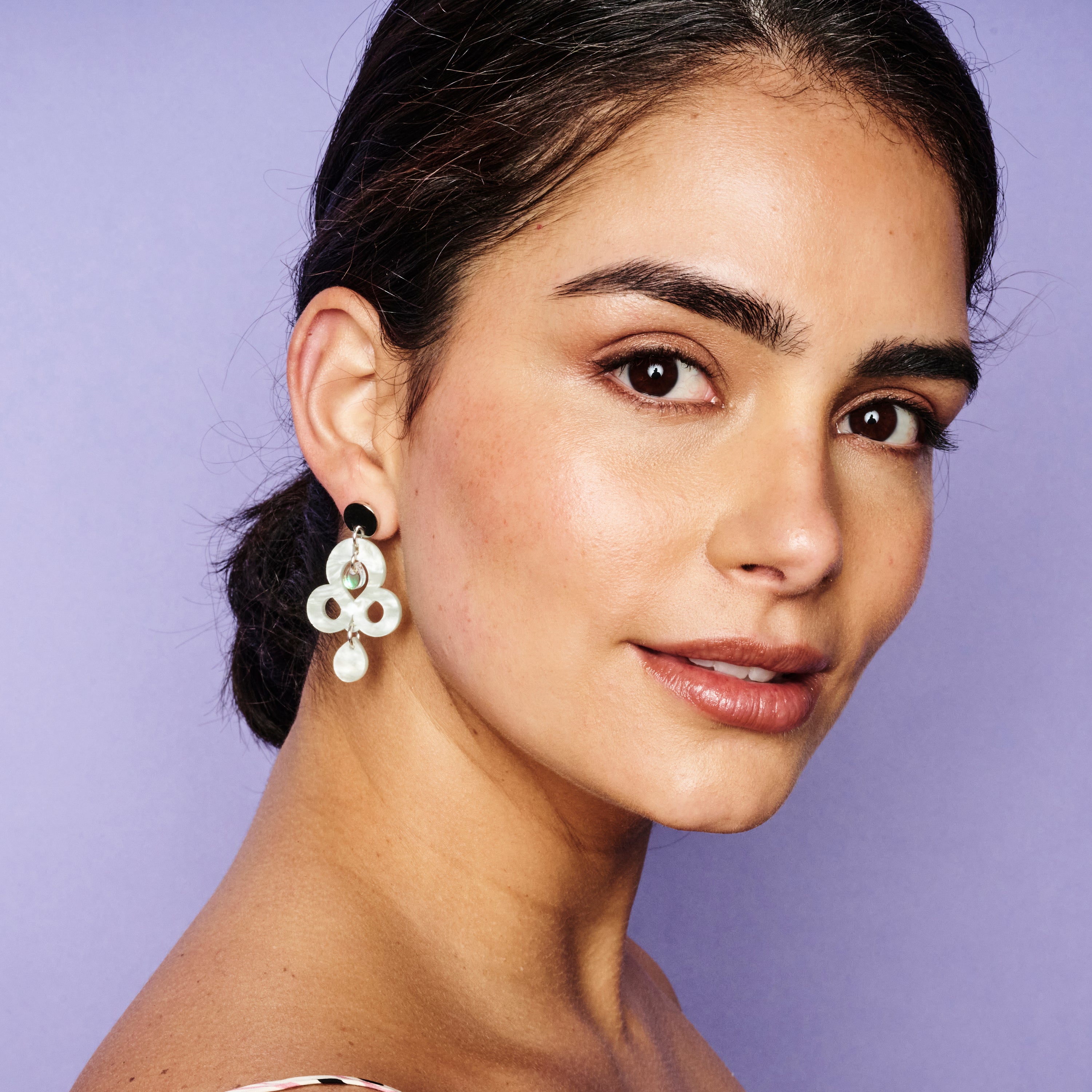 Mini Batik Earrings - Light Green