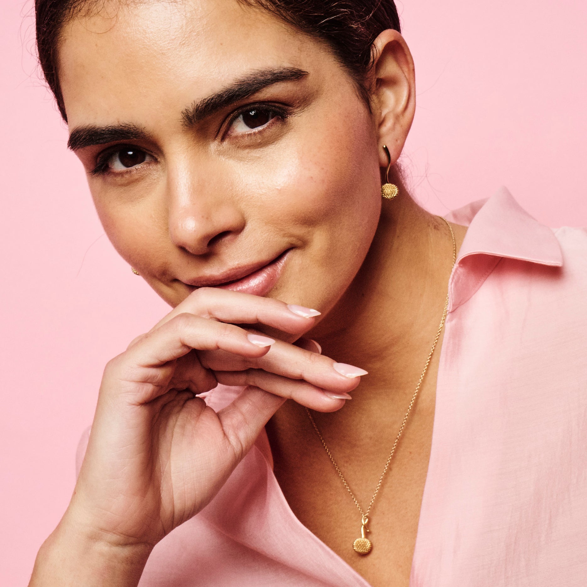 Pom Pom Drop Earrings - Gold Vermeil