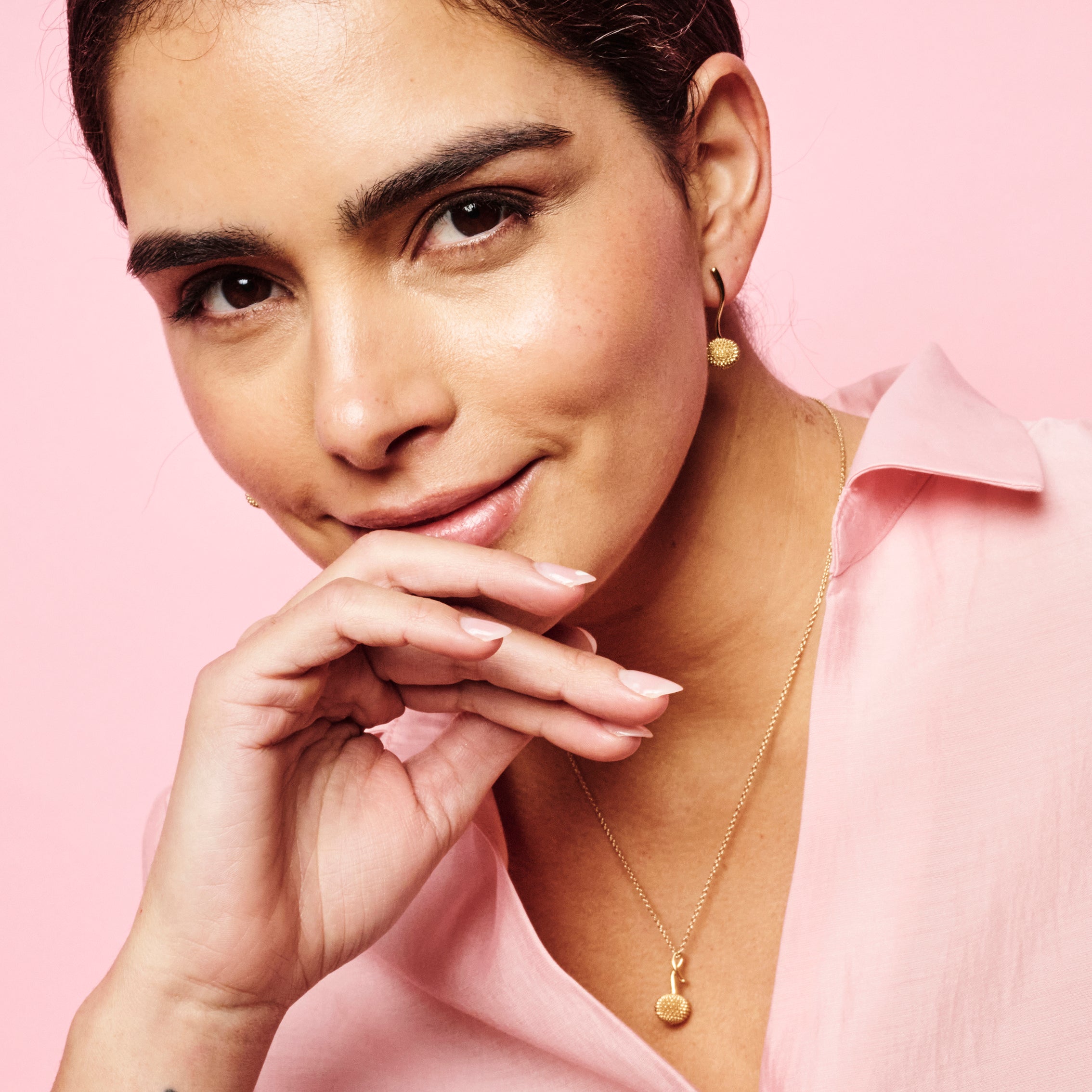 Pom Pom Drop Earrings - Gold Vermeil